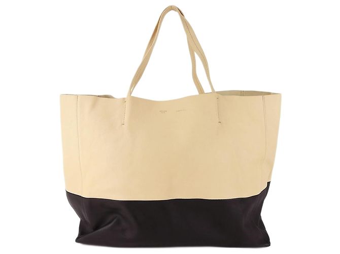 Céline Sac cabas horizontal Celine Noir Beige