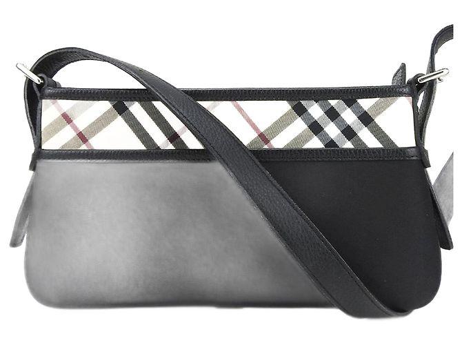 Bolso de Hombro Burberry Nova Check Negro Beige