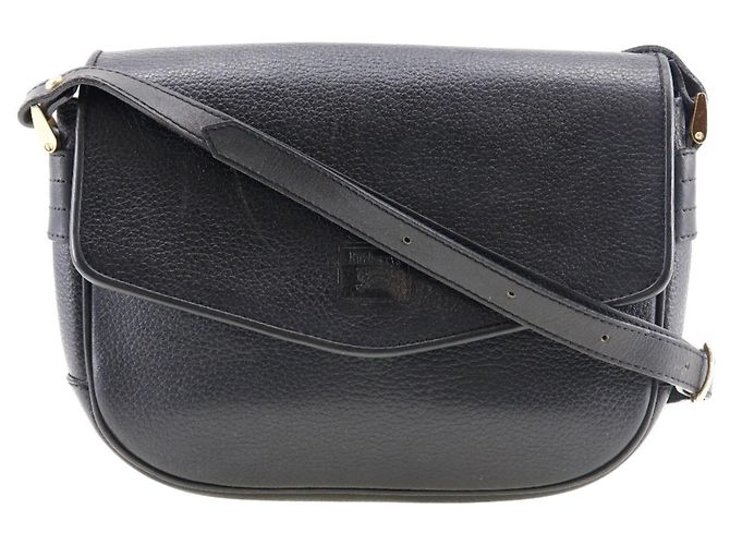 Borsa a spalla in pelle nera Burberry Nero