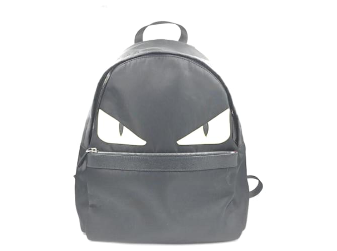 Fendi Bag Bugs Monster Backpack Black Leather  ref.1504626