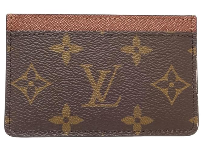 Portacarte da visita Monogram Louis Vuitton Marrone Tela  ref.1504636