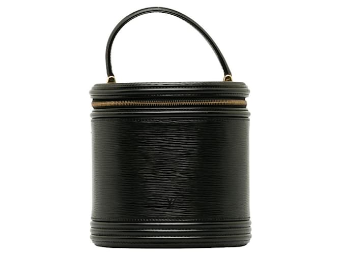 Bolso de mano Vanity Epi Cannes Louis Vuitton Negro Cuero  ref.1504676