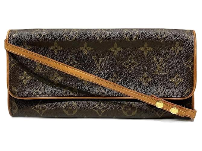 Bolso Pochette Twin GM Monograma Louis Vuitton Castaño Charol  ref.1504709