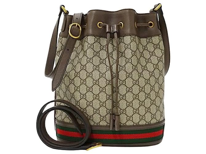 Bolso de Hombro Gucci Ophidia GG Supreme Castaño Beige Lienzo  ref.1504715