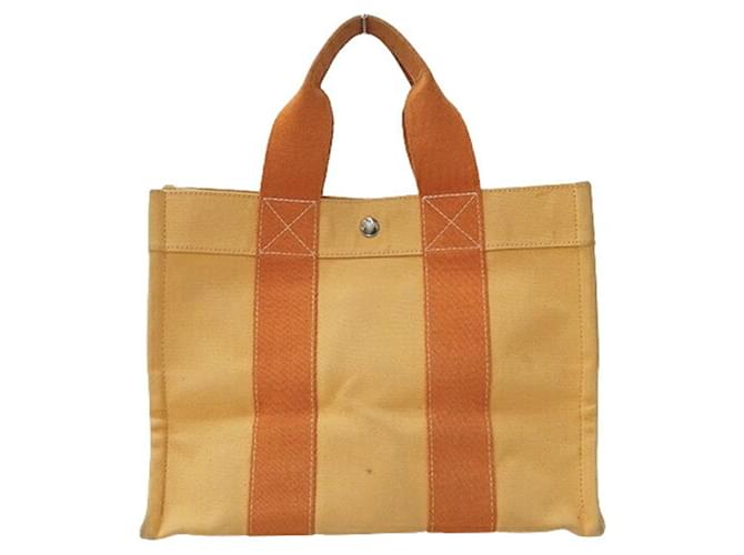 Hermès Hermes Coquiage PM Canvas Tote Handbag Orange Cloth  ref.1504716