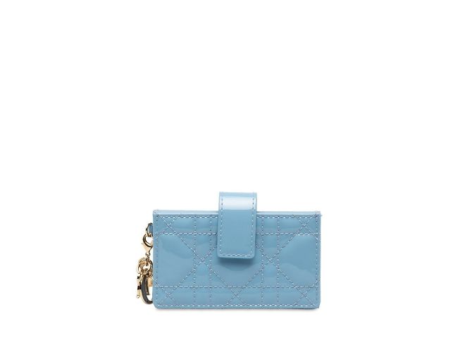 Christian Dior Dior Cannage Card Case Blue