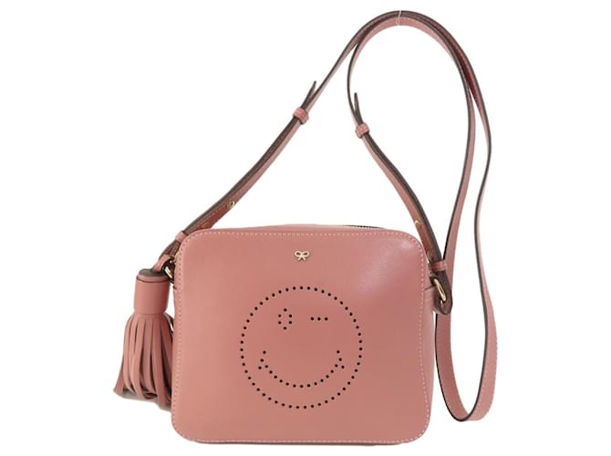 Anya Hindmarch Smiley Shoulder Bag Pink Leather ref.1504777 - Joli