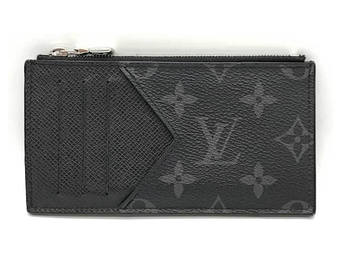 Louis Vuitton Monogram Eclipse Card Case Black Leather Cloth  ref.1504905