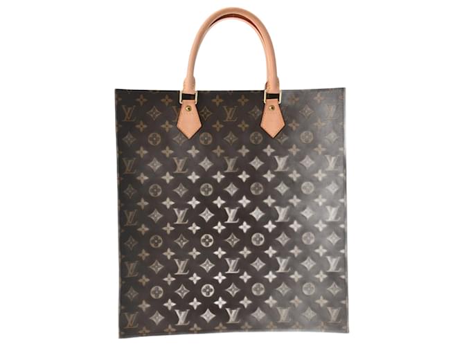 Louis Vuitton Monogram Sac Plat Tote Bag Brown Patent leather  ref.1504972