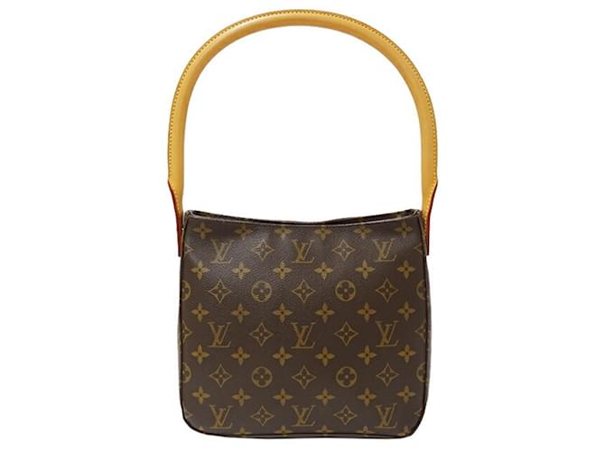 Looping Sac à épaule Monogram Louis Vuitton Cuir vernis Toile Marron  ref.1504985