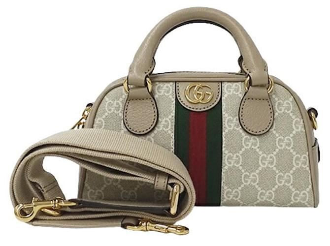 Bolso Gucci Ophidia GG Supreme Beige Gris Lienzo  ref.1504988