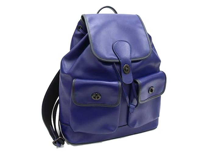 Sac à dos en cuir bleu Heritage de Coach  ref.1505010