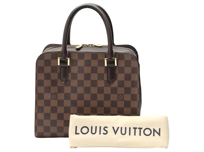 Bolso Damier Triana Louis Vuitton Castaño Lienzo  ref.1505051