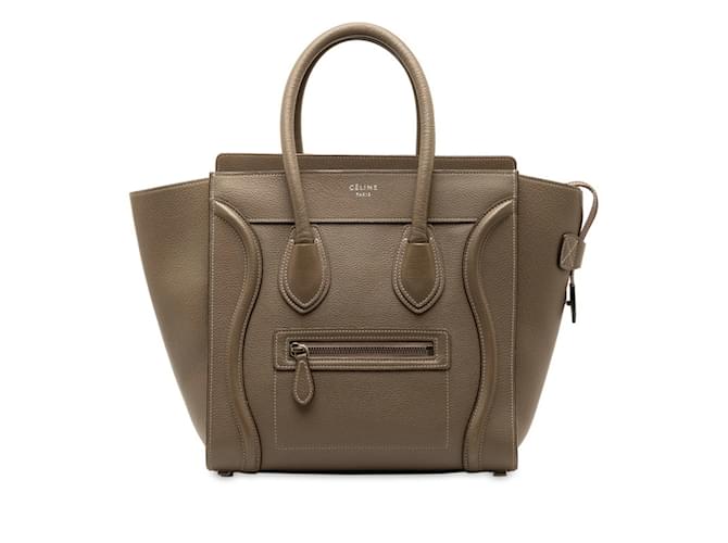 Céline Sac à main Celine Luggage Micro Shopper Cuir Marron  ref.1505111