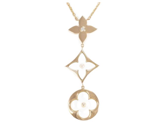 Collar Louis Vuitton Cravate Blossom Nacré Dorado