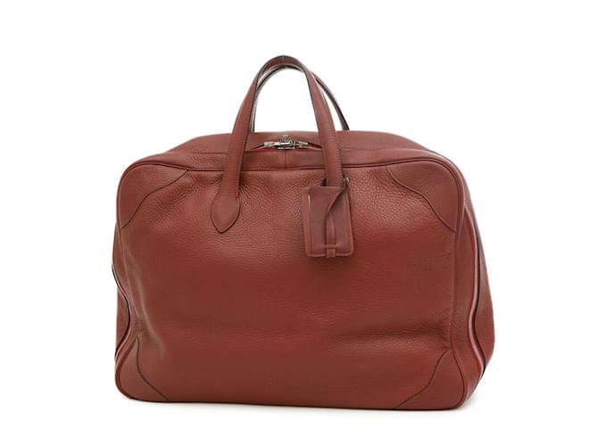 Hermès Bolsa Hermes Victoria 50 em Rouge H Vermelho Couro  ref.1505151