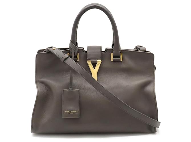 Borsa a mano Petit Cabas Yves Saint Laurent Marrone Pelle  ref.1505153