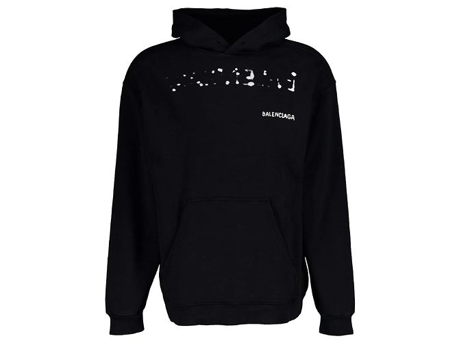 Balenciaga Sudadera de algodón con logo negro