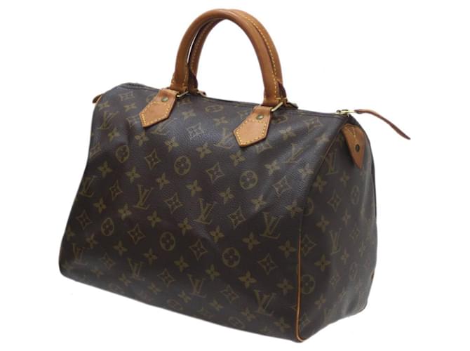 Sac Boston Speedy 30 Louis Vuitton Cuir vernis Marron Monogramme  ref.1505283