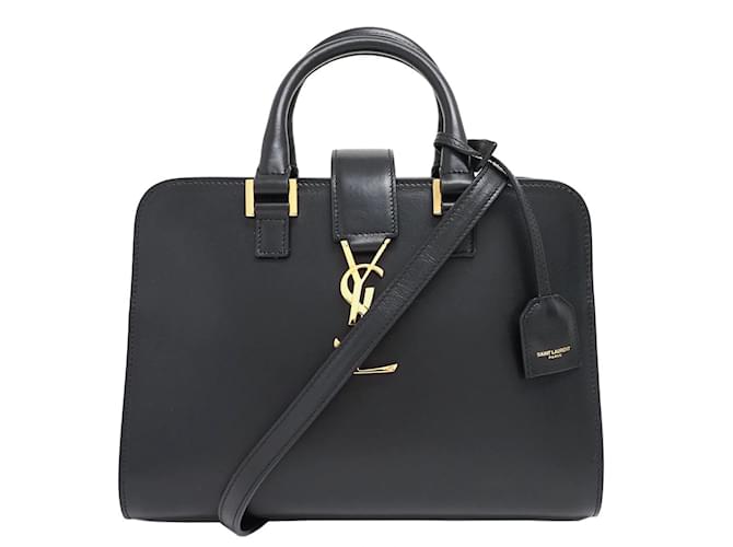 Saint Laurent Baby Cabas Handbag Black Leather Joli