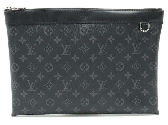 Louis Vuitton Monogram Eclipse Pochette Discovery Clutch Bag Cloth  ref.1505372