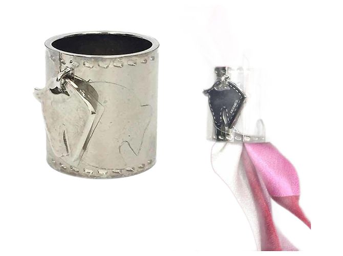 Ring Hermès Anello per sciarpa a forma di cavallo Hermes Argento