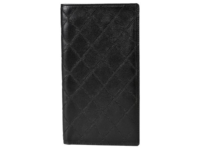 Chanel Wild Stitch Bi-fold Long Wallet Black
