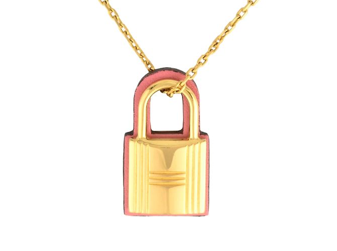 Hermès Colar pendente Hermes O'Kelly PM Rosa Dourado