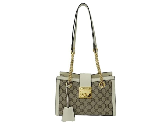 Borsa a spalla Padlock da donna Gucci Bianco Beige Tela  ref.1505464