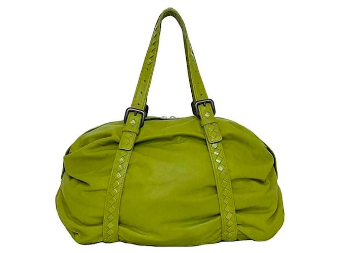 Sac Boston Intrecciato Vert Bottega Veneta Cuir Simili cuir  ref.1505523