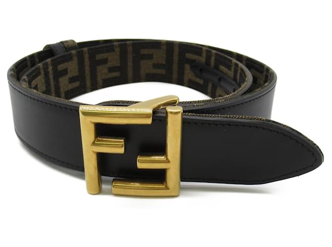 Cinturón estándar de cuero negro Fendi  ref.1505546