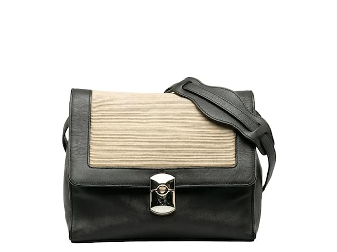 Borsa a Spalla Balenciaga Afternoon Nero Beige Pelle Tela  ref.1505581