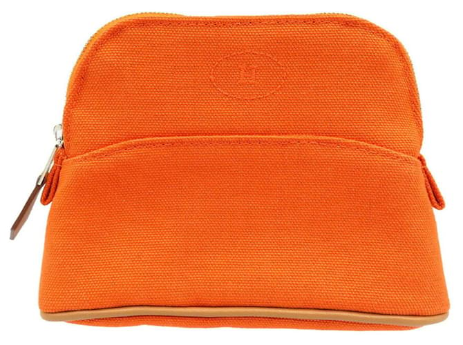 Hermès Pochette Bolide Hermes in tela Marrone Arancione  ref.1505619