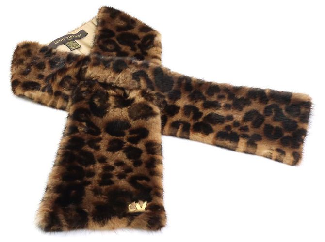 Sciarpa in pelliccia di visone Louis Vuitton Marrone
