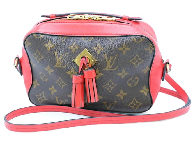 Bolsa de Ombro Saintonge Monogram Louis Vuitton Marrom Vermelho Monograma Couro envernizado  ref.1505854