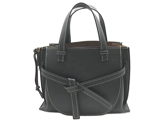 Bolsa de couro Loewe Gate Anagram Azul marinho  ref.1505907