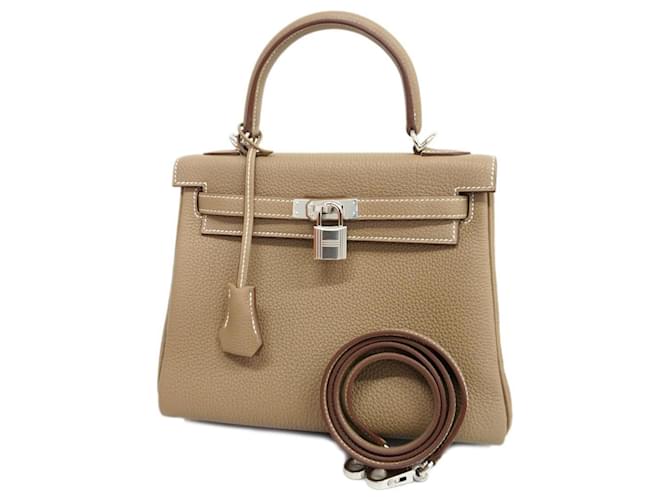 Hermès Hermes Kelly 25 B Handbag in Etoupe Gray Taupe Leather  ref.1505943