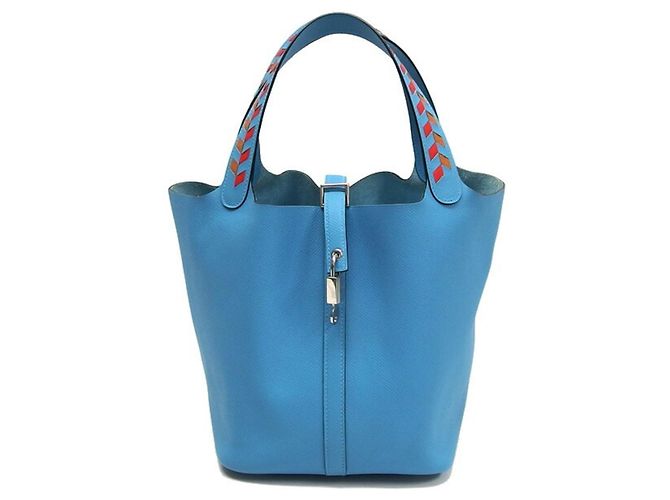 Hermès Borsa Hermes Picotin Lock MM Blu chiaro