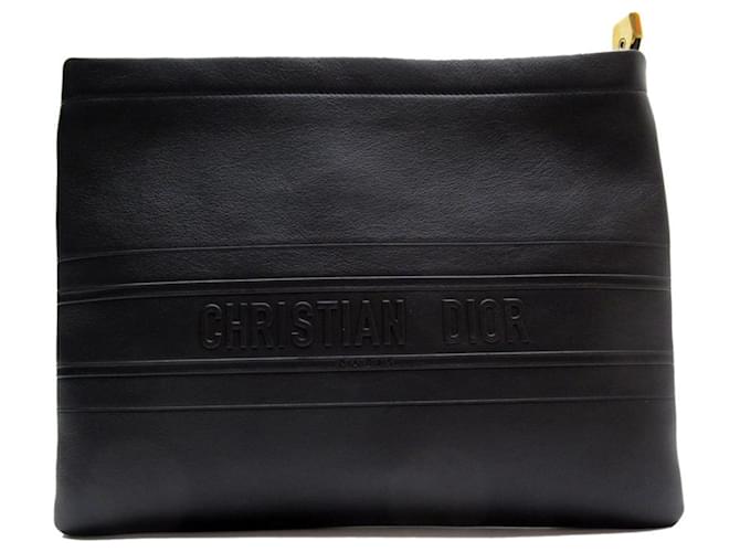 Clutch in pelle nera Christian Dior Nero  ref.1506025