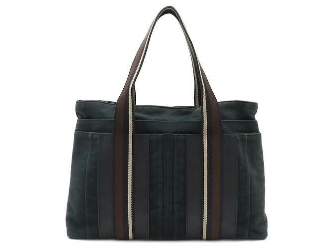 Hermès Bolsa Tote MM Horizontal Troca Hermes Marrom Preto Bege