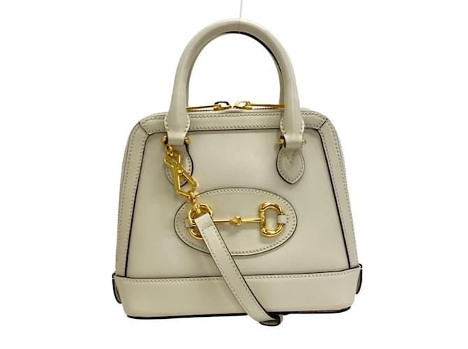 Gucci Horsebit White Leather Shoulder Bag  ref.1506227