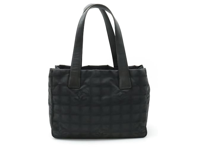 Sac tote PM de la nouvelle ligne de voyage Chanel Cuir Tissu Noir  ref.1506232