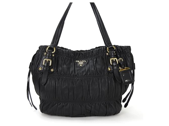 Bolso tote de cuero negro Prada  ref.1506358