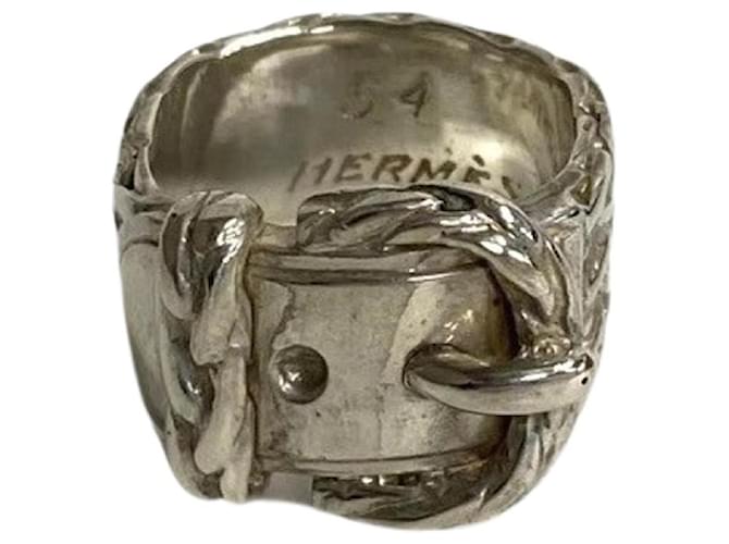 Ring Bague en argent 925 motif ceinture Diane d'Hermès Argenté  ref.1506431