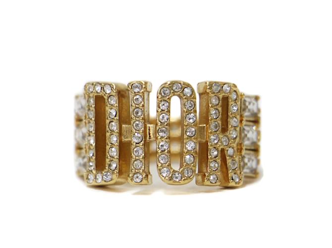 Christian Dior Gold Band Ring with Rhinestone Golden ref