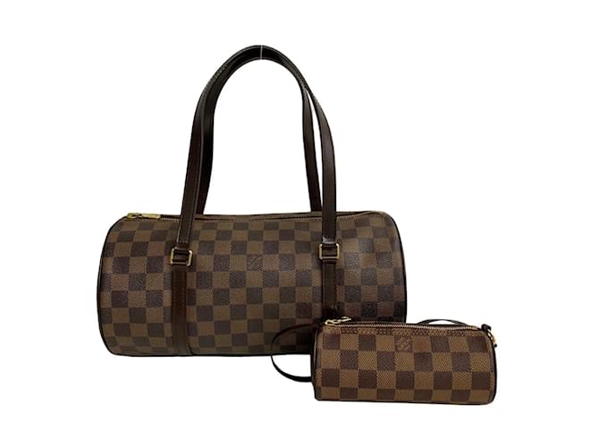 Borsa a mano in pelle Damier Papillon Louis Vuitton Marrone Plastica  ref.1506620