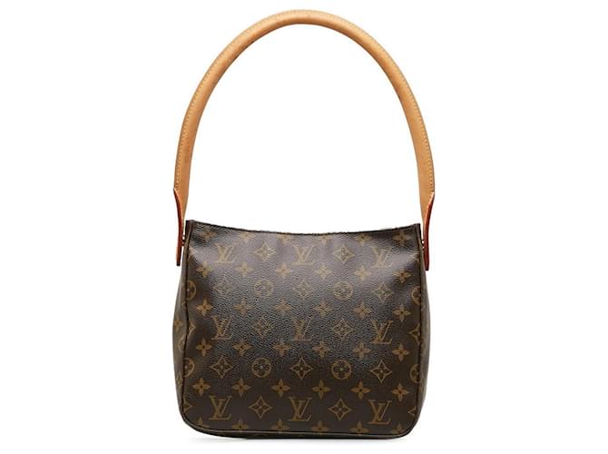 Bolsa de Ombro Louis Vuitton Monogram Looping MM Marrom Monograma Couro envernizado  ref.1506645