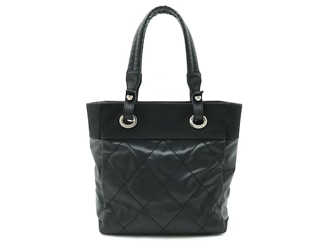 Sac tote PM Chanel Paris Biarritz Toile Noir  ref.1506787