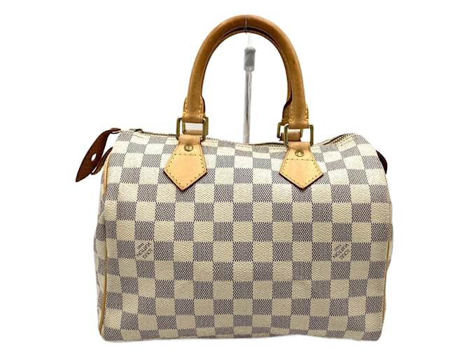 Sac à main Louis Vuitton Damier Azur Speedy 25 Toile Blanc Écru  ref.1506807