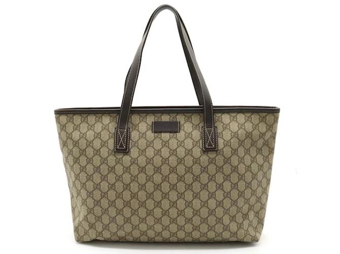 Borsa tote Gucci GG Supreme Plus Beige Marrone scuro Tela  ref.1506854